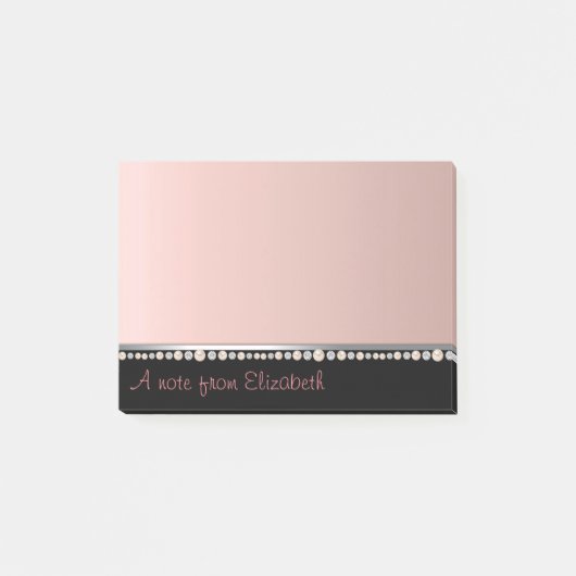 高級エレガントシンプルダイヤモンド、真珠 ポストイット (正面)