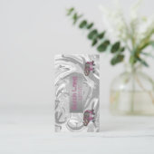 高級エレガントスイートシルバーマーブルウィットエレファント 名刺 (スタンド正面)