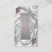 高級エレガントスイートシルバーマーブルウィットエレファント 名刺 (裏面)