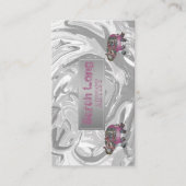 高級エレガントスイートシルバーマーブルウィットエレファント 名刺 (正面)