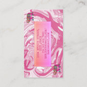 高級エレガントスイートピンクマーブルウィットエレファント 名刺 (裏面)