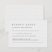 高級エレガントタイポグラフィブラック&ホワイト結婚ズ 出欠カード (正面/裏面)