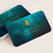 高級エレガントダークグリーンモノグラムのウォーター 名刺