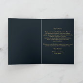 高級エレガントティール（緑がかった色）と金ゴールド誕生日 カード (内部)