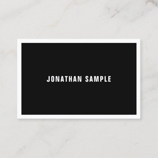 高級エレガントデザインシンプル白黒モダン 名刺 (正面)