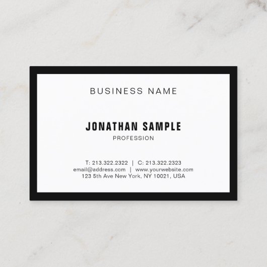 高級エレガントデザインシンプル白黒モダン 名刺 (裏面)