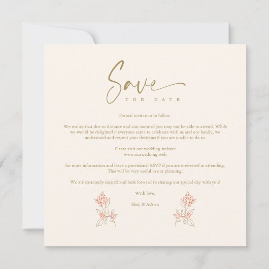 高級エレガントトレンディーブランチ結婚の3枚の写真 (裏面)