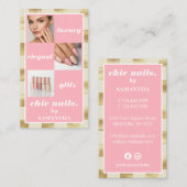 高級エレガントネイルサロンネイルサロンフォトコラージュ 名刺 (正面/裏面)