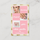 高級エレガントネイルサロンネイルサロンフォトコラージュ 名刺 (正面)