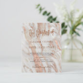 高級エレガントバラ金ゴールド大理石結婚式招待状 (スタンド正面)