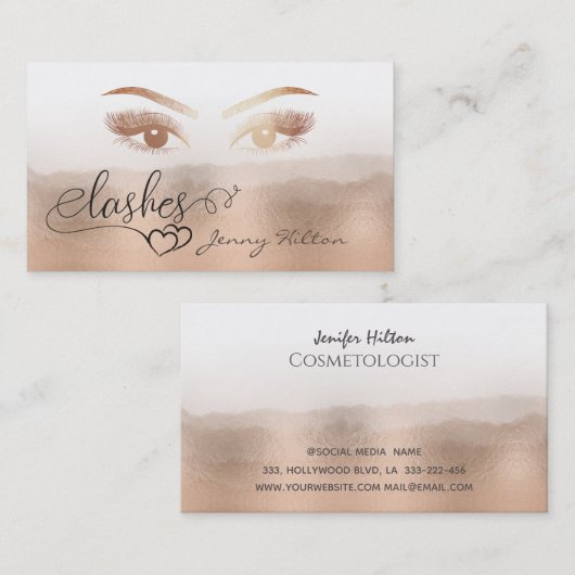 高級エレガントバラ金ゴールド箔の発疹 名刺 (正面/裏面)