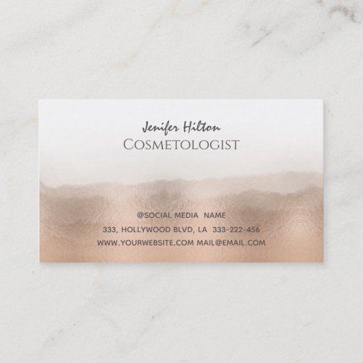 高級エレガントバラ金ゴールド箔の発疹 名刺 (裏面)