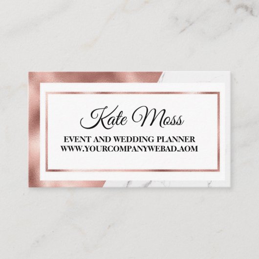 高級エレガントバラ金ゴールド 名刺 (正面)