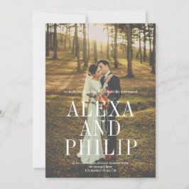 高級エレガントビッグフォト結婚ズ 招待状