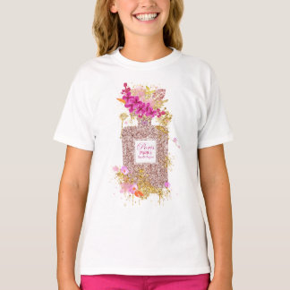 高級エレガントピンクグリッター香水1 Tシャツ