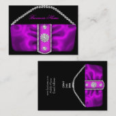 高級エレガントピンク華美シルバー財布プロファイル 名刺 (正面/裏面)