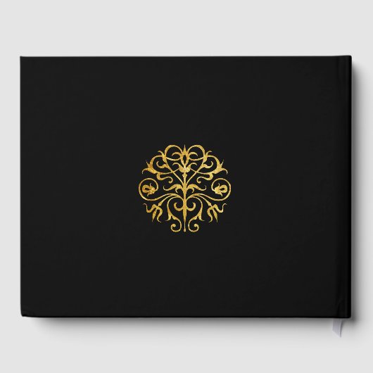 高級エレガントブシンプルラックスと金ゴールド結婚ズ ゲストブック (裏面)