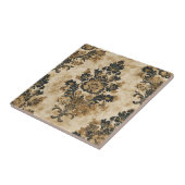 高級エレガントブラック金ゴールドベージュアイボリーダマスク タイル (側面)