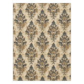 高級エレガントブラック金ゴールドベージュアイボリーダマスク テーブルクロス (正面)