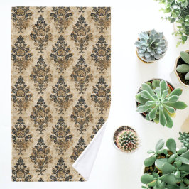 高級エレガントブラック金ゴールドベージュアイボリーダマスク ハンドタオル