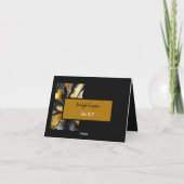 高級エレガントブラック金ゴールド結婚シーティングカード サンキューカード (裏面)