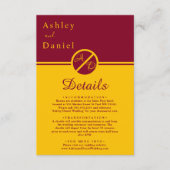 高級エレガントブルゴーニュと金ゴールドモノグラム結婚ズ エンクロージャーカード (正面)