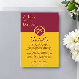 高級エレガントブルゴーニュと金ゴールドモノグラム結婚ズ エンクロージャーカード