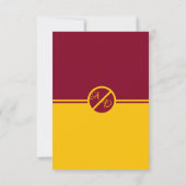 高級エレガントブルゴーニュと金ゴールドモノグラム結婚ズ 出欠カード (裏面)