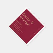 高級エレガントブルゴーニュ金ゴールドおもしろいファクト結婚ズ スタンダードカクテルナプキン (角)