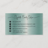 高級エレガントブルーブラシ仕上げ金属モノグラガーリーム 名刺 (裏面)