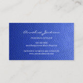 高級エレガントブルーレザー銅金ゴールドモノグラム 名刺 (裏面)