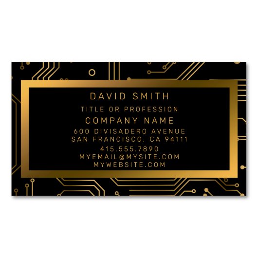 高級エレガントプロフェッショナル マグネット名刺 (正面)