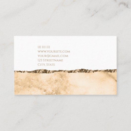 高級エレガントホワイト金ゴールドグリッターブティック 名刺 (裏面)