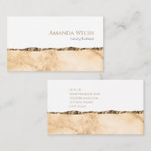 高級エレガントホワイト金ゴールドグリッターブティック 名刺 (正面/裏面)