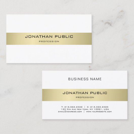 高級エレガントモダンお洒落デザイントレンディープレーン 名刺 (正面/裏面)