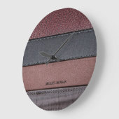 高級エレガントレザールックブラウンブラック ラージ壁時計 (傾斜)