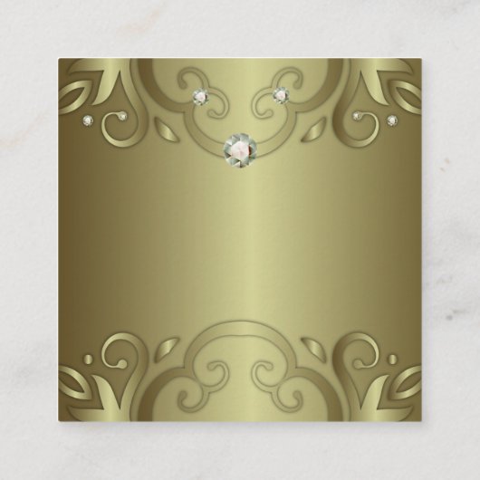 高級エレガントヴィンテージビクトリアン金ゴールド結婚ズ エンクロージャーカード (裏面)