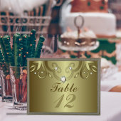 高級エレガントヴィンテージビクトリアン金ゴールド結婚ズ テーブルナンバー