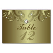 高級エレガントヴィンテージビクトリアン金ゴールド結婚ズ テーブルナンバー (正面)