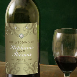 高級エレガントヴィンテージビクトリアン金ゴールド結婚ズ ワインラベル