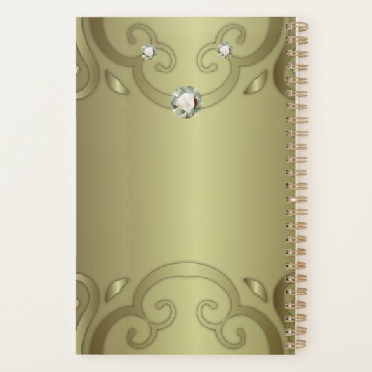 高級エレガントヴィンテージビクトリアン金ゴールド結婚計画 プランナー手帳 (裏面)