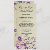 高級エレガントヴィンテージ旋回フローラのメ結婚ニュー メニュー (正面/裏面)