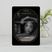 高級エレガント写真卒業フォイル発表 箔招待状 (立ち正面)