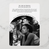 高級エレガント写真卒業フォイル発表 箔招待状 (裏面)