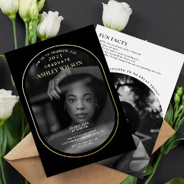 高級エレガント写真卒業 箔招待状