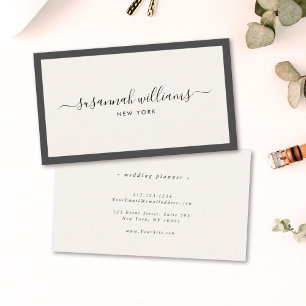 高級エレガント台本書道フレームアイボリー 名刺