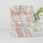高級エレガント大理石バラ金ゴールドブライダルシャワー 招待状 (スタンド正面)