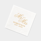 高級エレガント夫人の結婚金ゴールド 箔ナプキン (左)