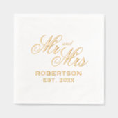 高級エレガント夫人の結婚金ゴールド 箔ナプキン (正面)