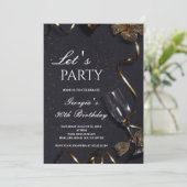 高級エレガント成人誕生日パーティーの招待 招待状 (スタンド正面)